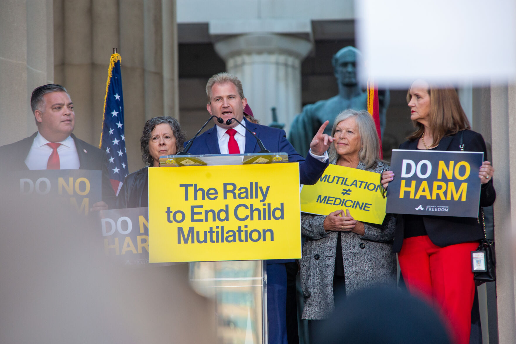 William Lamberth and other state leaders rally against transgender health care, Oct. 21, 2022